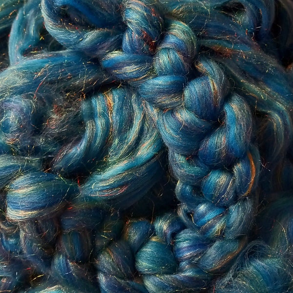 Blauer Kammzug blend "peacock"