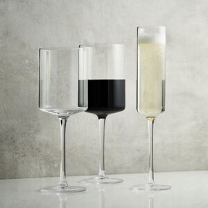 Set of 6 Square Printed Wine Glasses