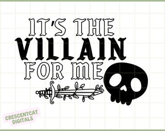 Villain Skull PNG, Dark Romance Reader Sticker Design (Digital Download)