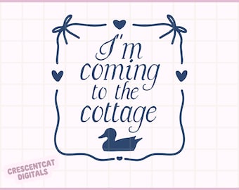 Coming to the Cottage, Hockey Romance Reader, Bookish Kindle Sticker PNG Design, Sublimation Design, Small Business Digital Download