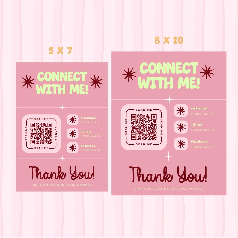 Connect With Me Sign Template for Small Business, Editable Canva ...