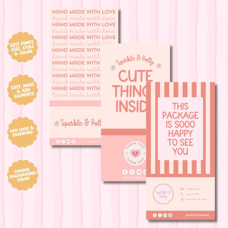 Custom 3x6 Box Label Template, Small Business Editable Canva Template ...