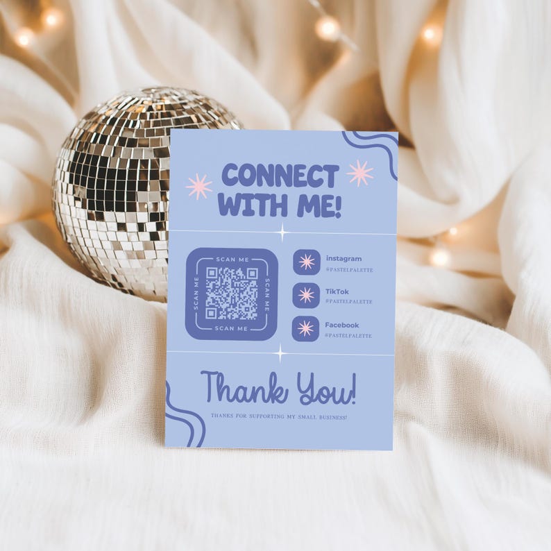 Connect With Me Sign Template for Small Business, Editable Canva ...