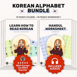 Komplettes Hangul-Paket – Koreanischer Leseunterricht + Schreibübungen für Anfänger