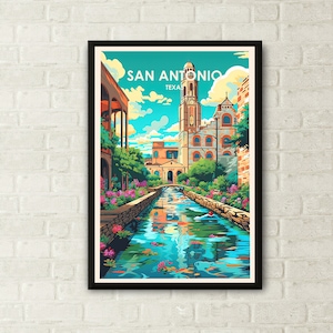 San Antonio Poster Texas Poster San Antonio Print San - Etsy