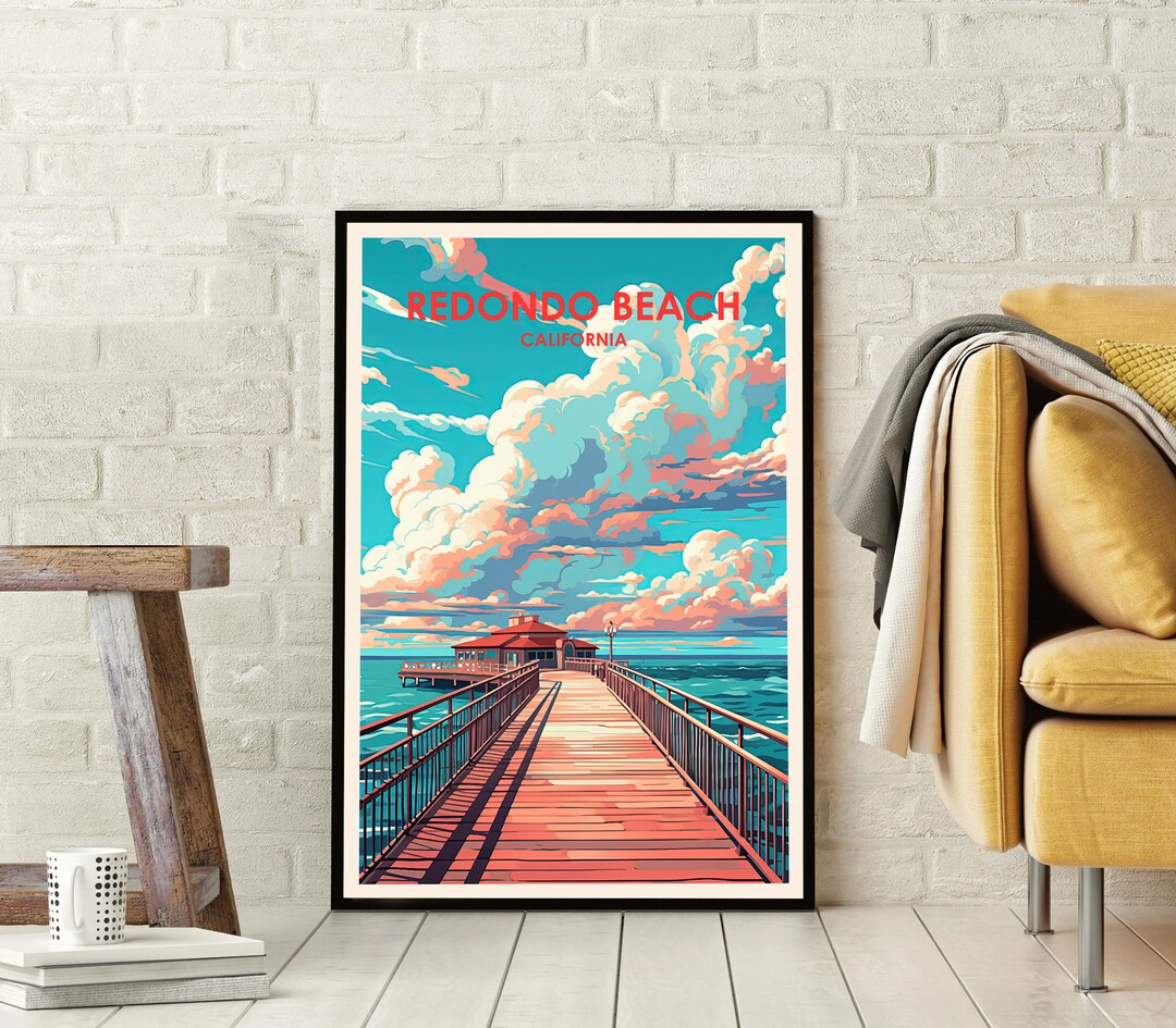 Redondo Beach Poster Redondo Beach Art Redondo Beach Print Etsy