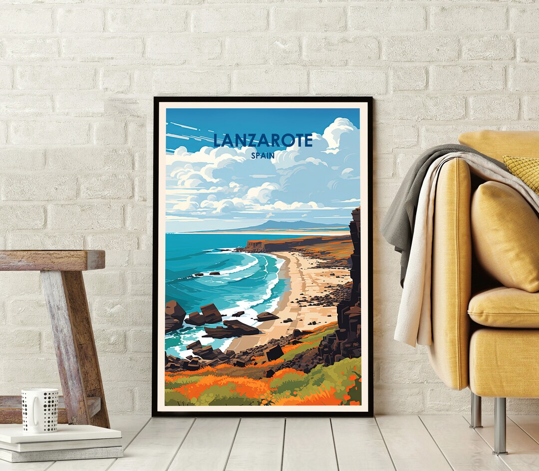 Lanzarote Travel Poster Spain Poster Lanzarote Print Etsy