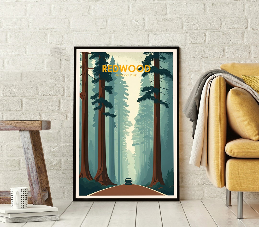 Redwood National Park Poster Redwood Trees Poster US Etsy
