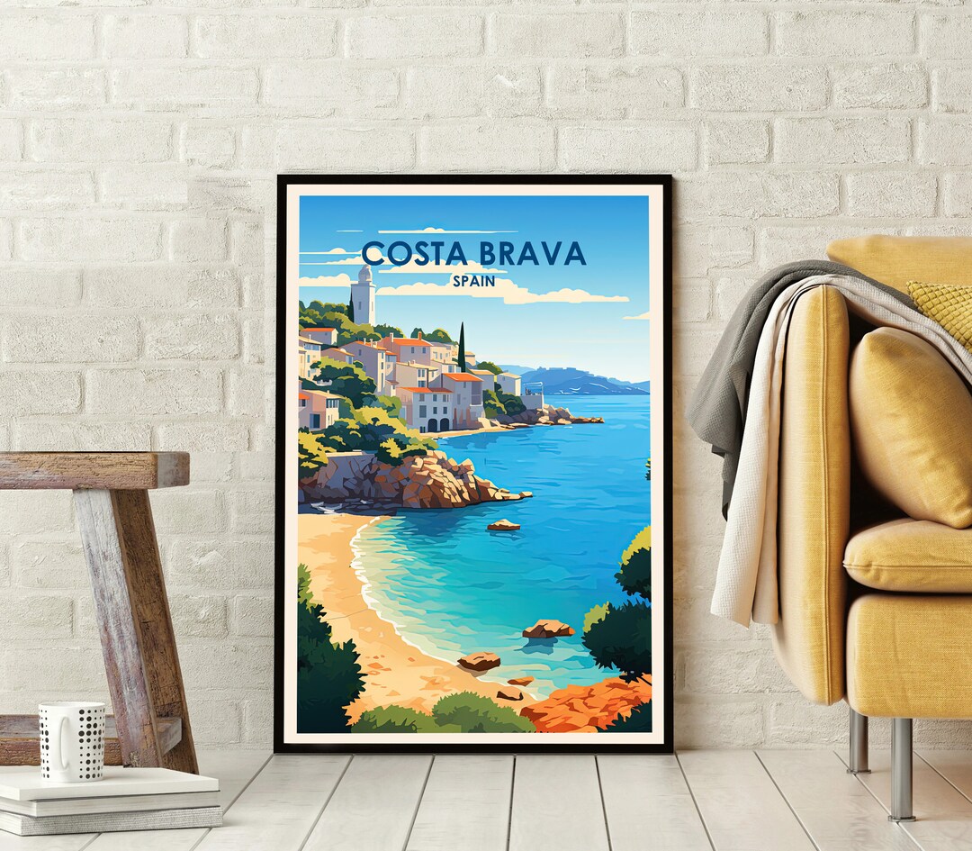 Costa Brava Travel Poster Spain Poster Costa Brava Print Etsy