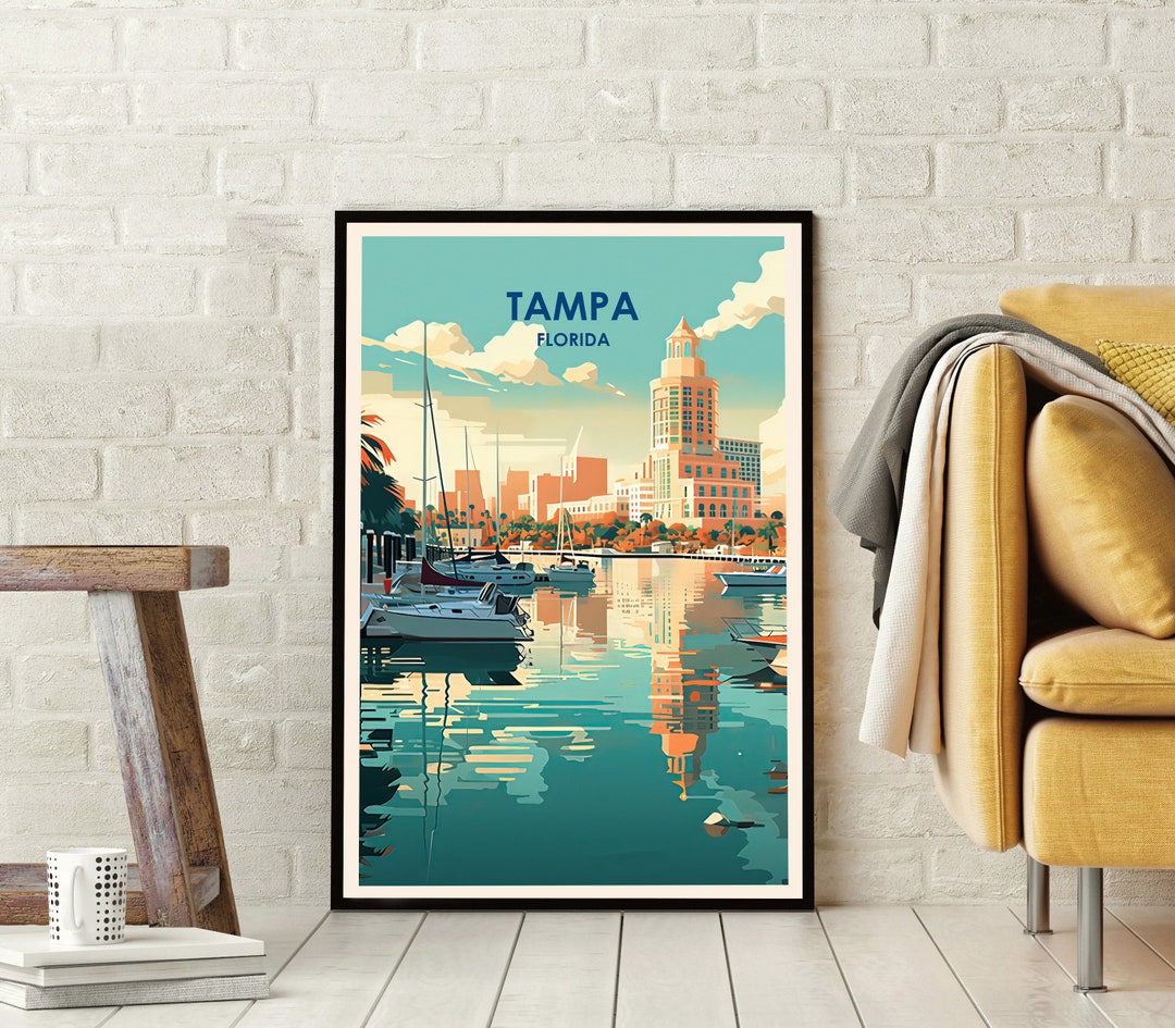 Tampa Travel Poster, Tampa Poster, Florida Poster, Tampa Print, Tampa
