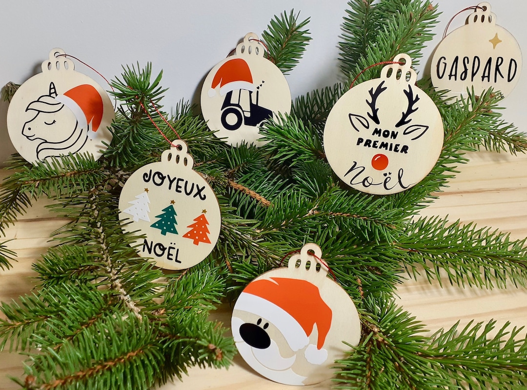Boule De Noël En Bois Peint Rouge, Fait Main Par Solntseva, Déco Russe Authentique