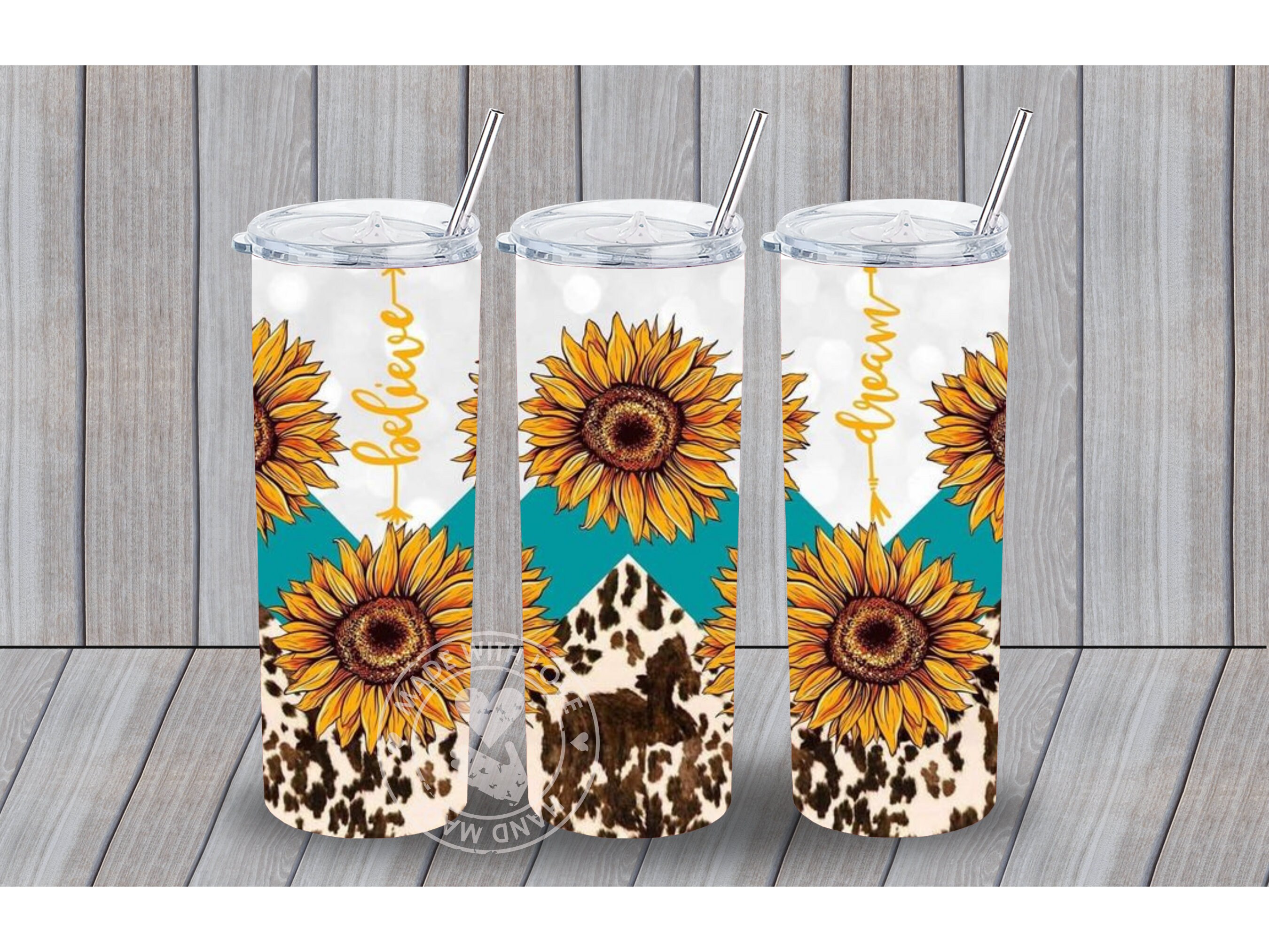 Cow Print & Sunflower Tumbler Wrap - Sublimation Transfer – Classy