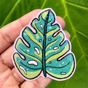 Monstera Leaf Vinyl Sticker - Holographic