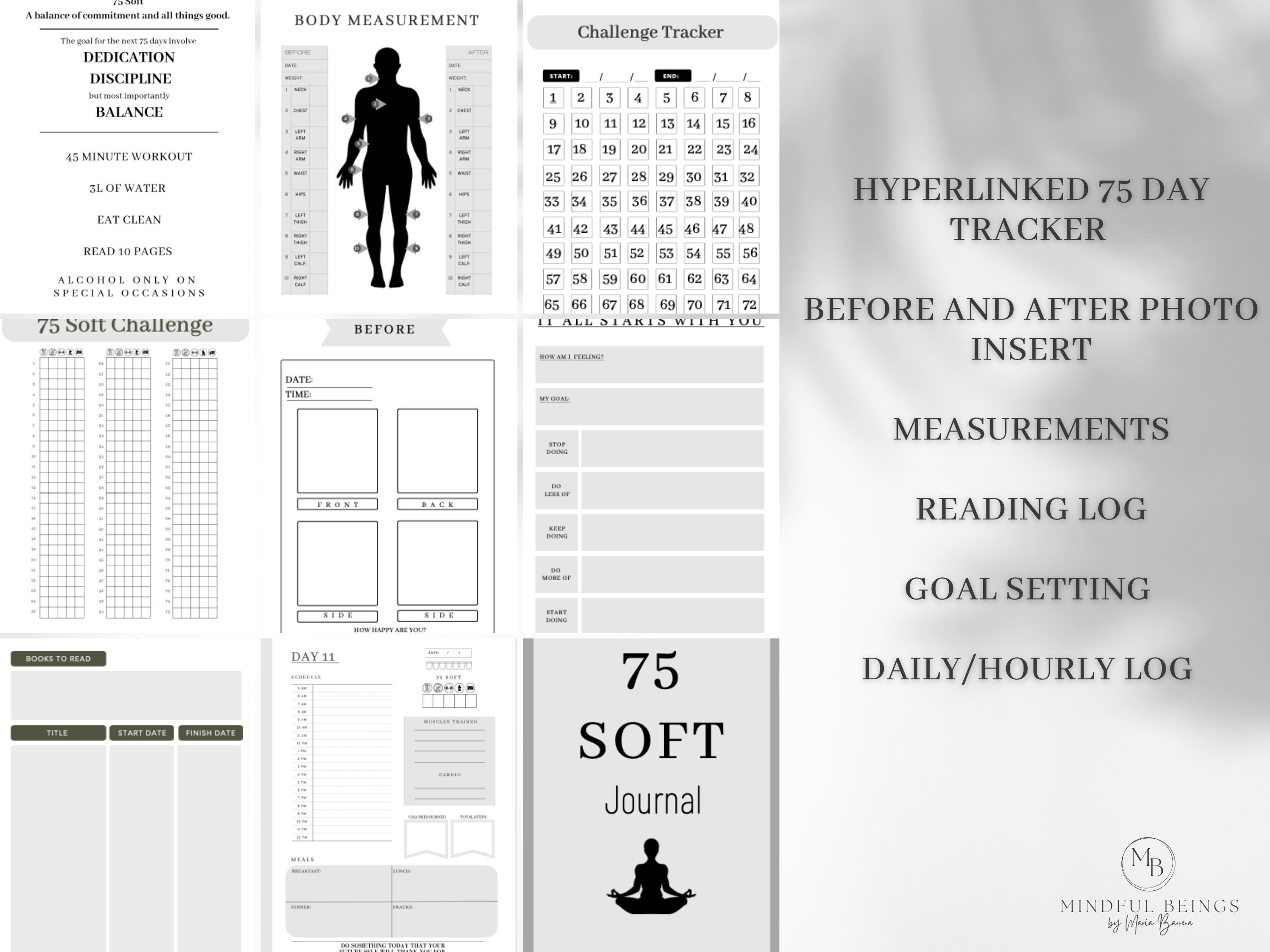 75 Soft Challenge Tracker and Planner - Etsy