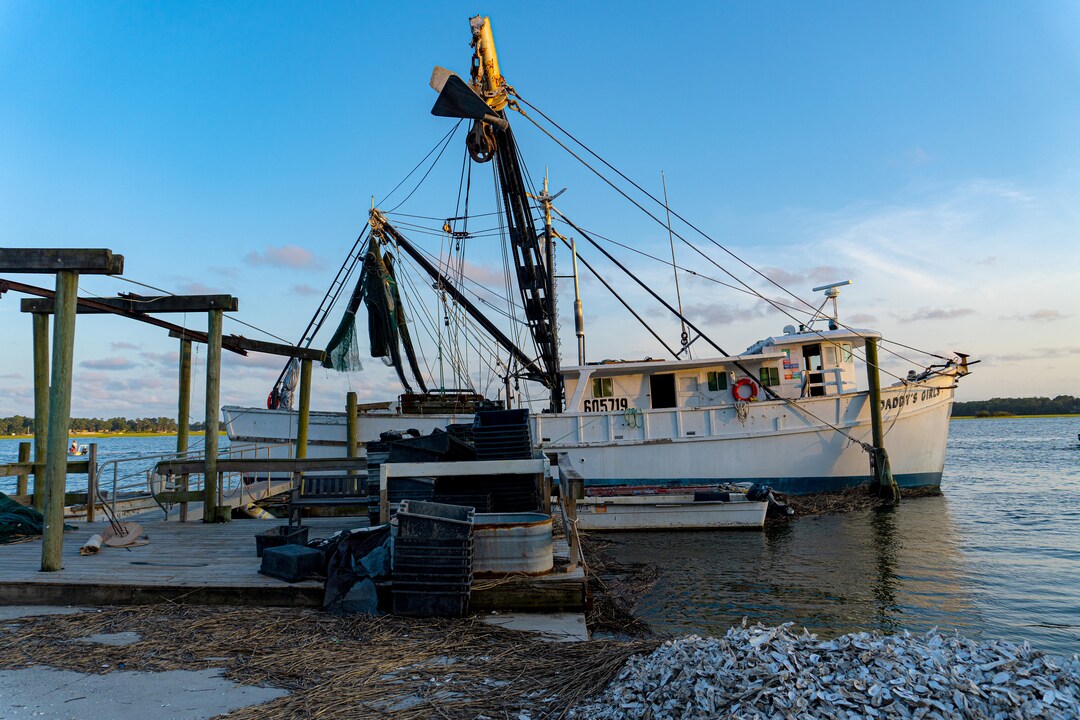Docked Shrimp Boat Bluffton SC Etsy