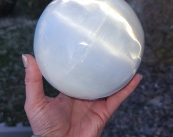 Medium, Large, and Extra Large Selenite Spheres *crystal ball*
