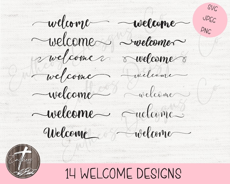 Welcome Digital Design Bundle 14 Designs | Door Hangers, Wood Signs ...