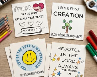 Kids Bible Verse Coloring Cards Digitan Download Sunday School Printable (PDF) Bible Memory Verse Coloring Pages Bible Story Coloring book