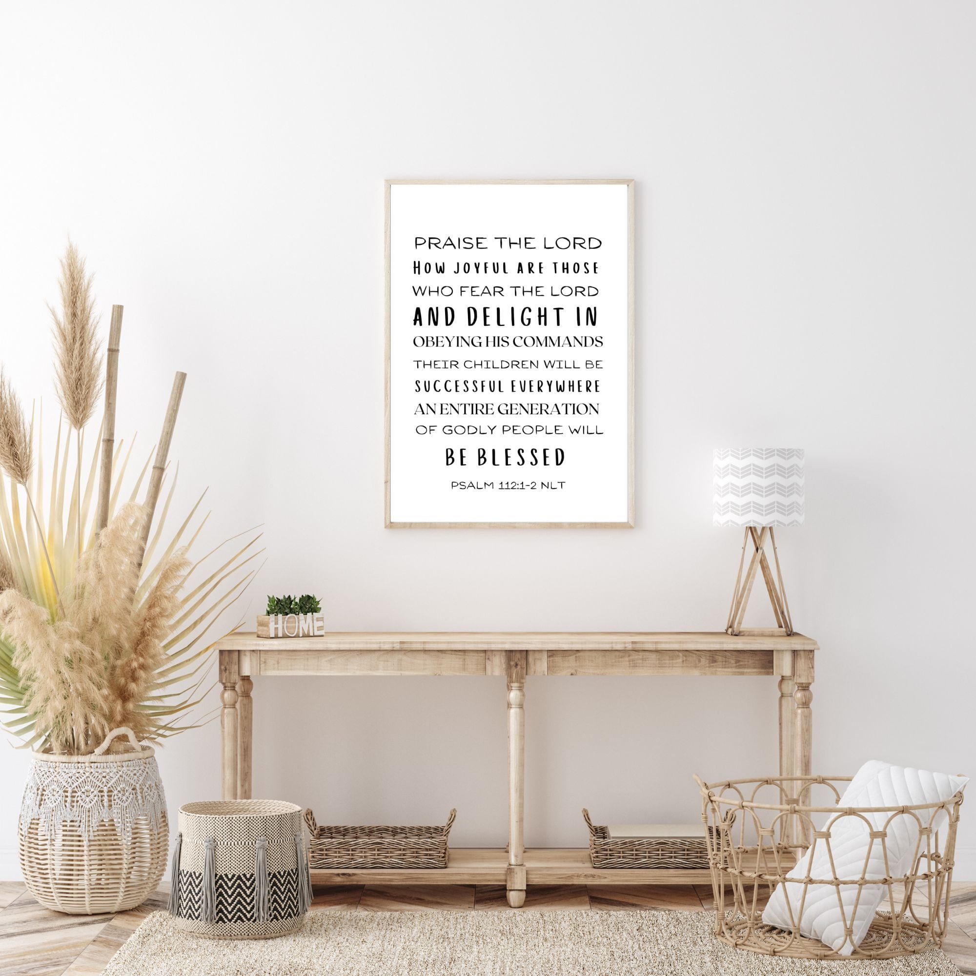 Christian Wall Art Room Decor Psalm 112 Praise the Lord Printable PDF ...