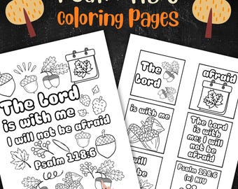 Psalm 118:6 Woodland Coloring Pages for Kids Digital Download Printable Bible Coloring Pages for Sunday School or Home School Printable