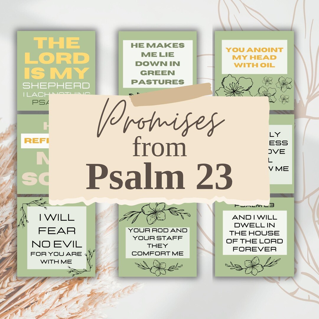 Psalm 23 Scripture Cards: Encouraging Bible Verse Gift Digital Download ...