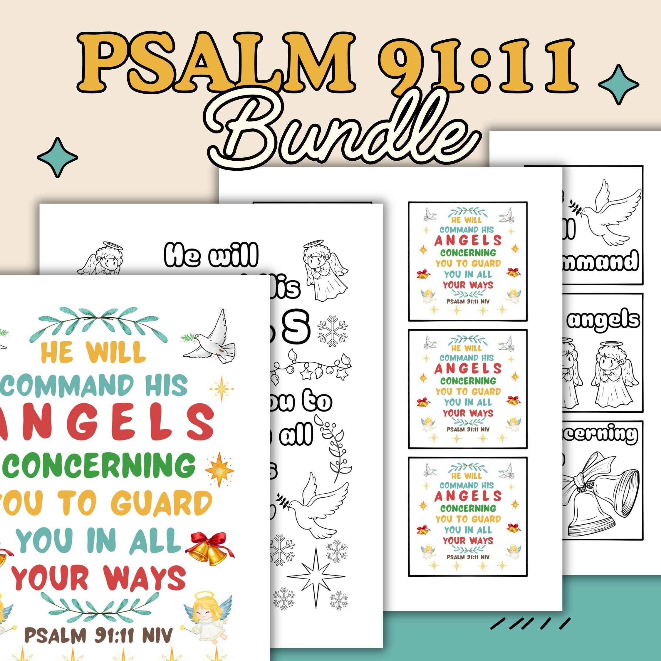 40 Sweet and Easy Angel Crafts for Kids To Make! 30 Psalm 91:11 Sunday school lesson scripture cards for kids Christian…