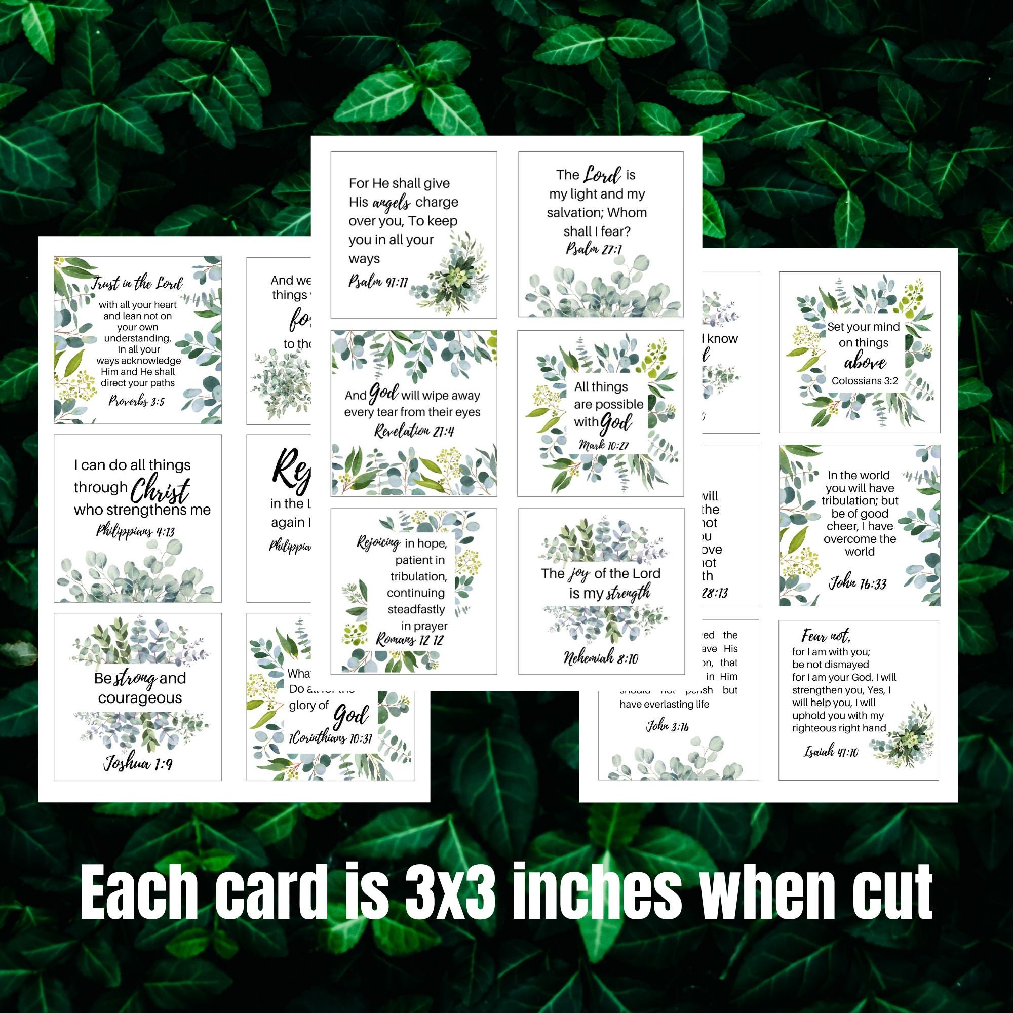 Encouraging Scripture Cards for Women Christian Bible Verse Prints ...