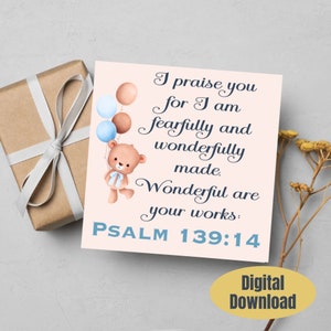 Baby Shower for boy Printable Cards Baby Shower Favors Printable Scripture Cards Christian Baby Shower Gift Printable Baptism Gift for boy