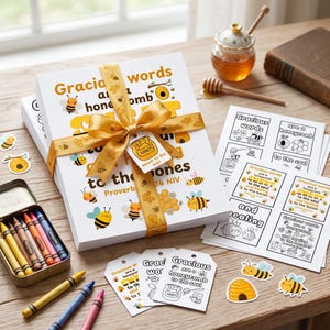 Proverbs 16:24 Bee Coloring Page Scriptures for Kids Digital Download Sunday school kids church home school bee coloring book bible verse