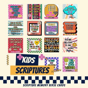 Schriftkarten für Kinder Bibel-Verskarten für Sonntagsschule zum ausdrucken für Zuhause, Schule, Handwerk Kinder, Kirche, Gedächtnis-Vers-Bibel-Versgeschenk für Kinder