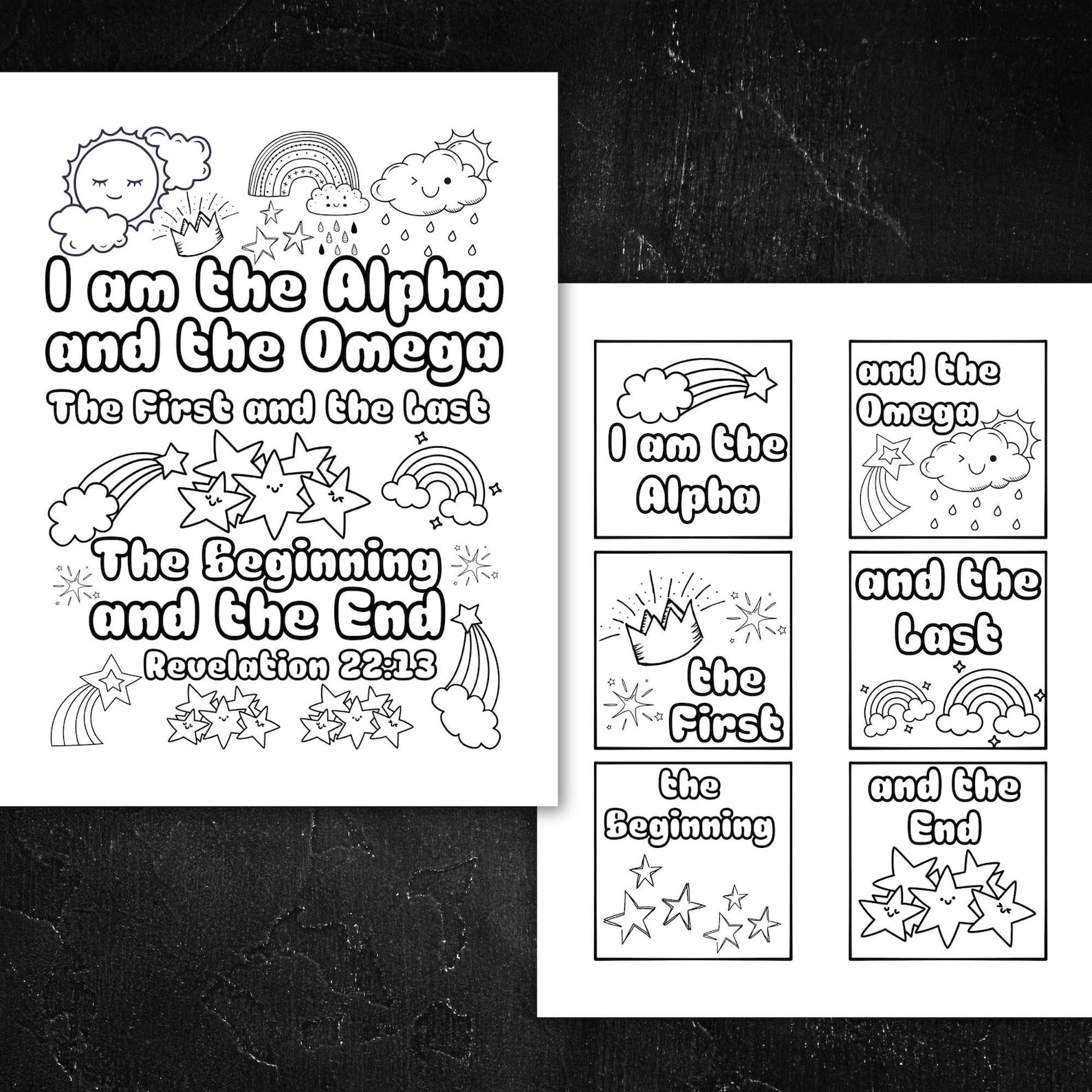 Revelation 22:13 Coloring Pages for Kids for Sunday School Lesson Kids ...