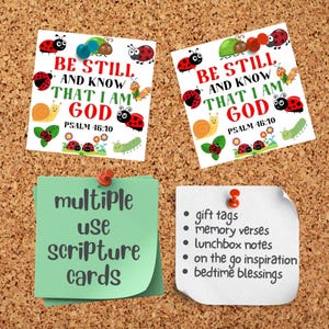 Salmo 46:10 Fique quieto Cartões de Escritura para Crianças Cartões de Versículos Bíblicos para Escola Dominical para Imprimir Escola em Casa ou Igreja Infantil Fácil Artesanato em Papel