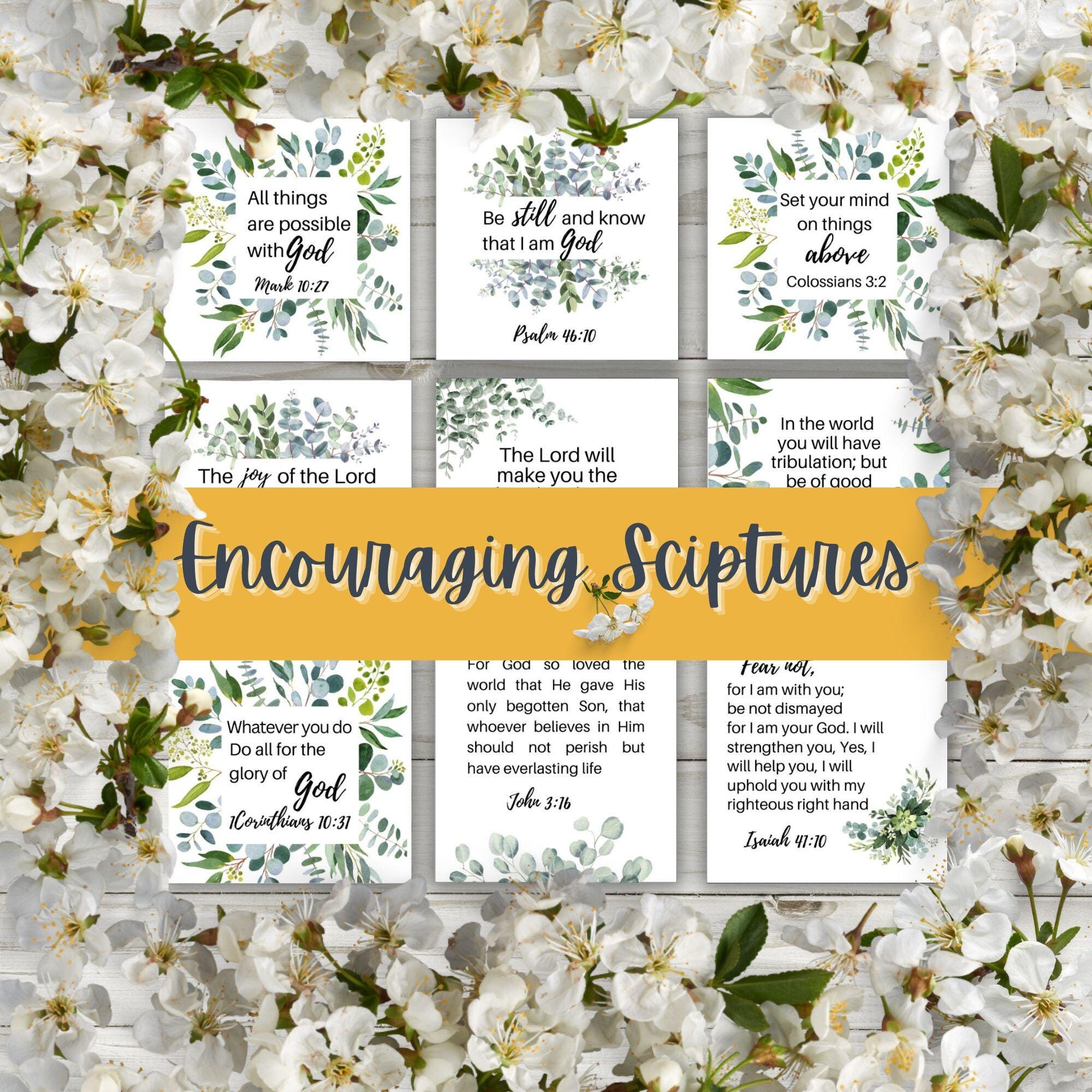 Encouraging Scripture Cards for Women Christian Bible Verse Prints ...