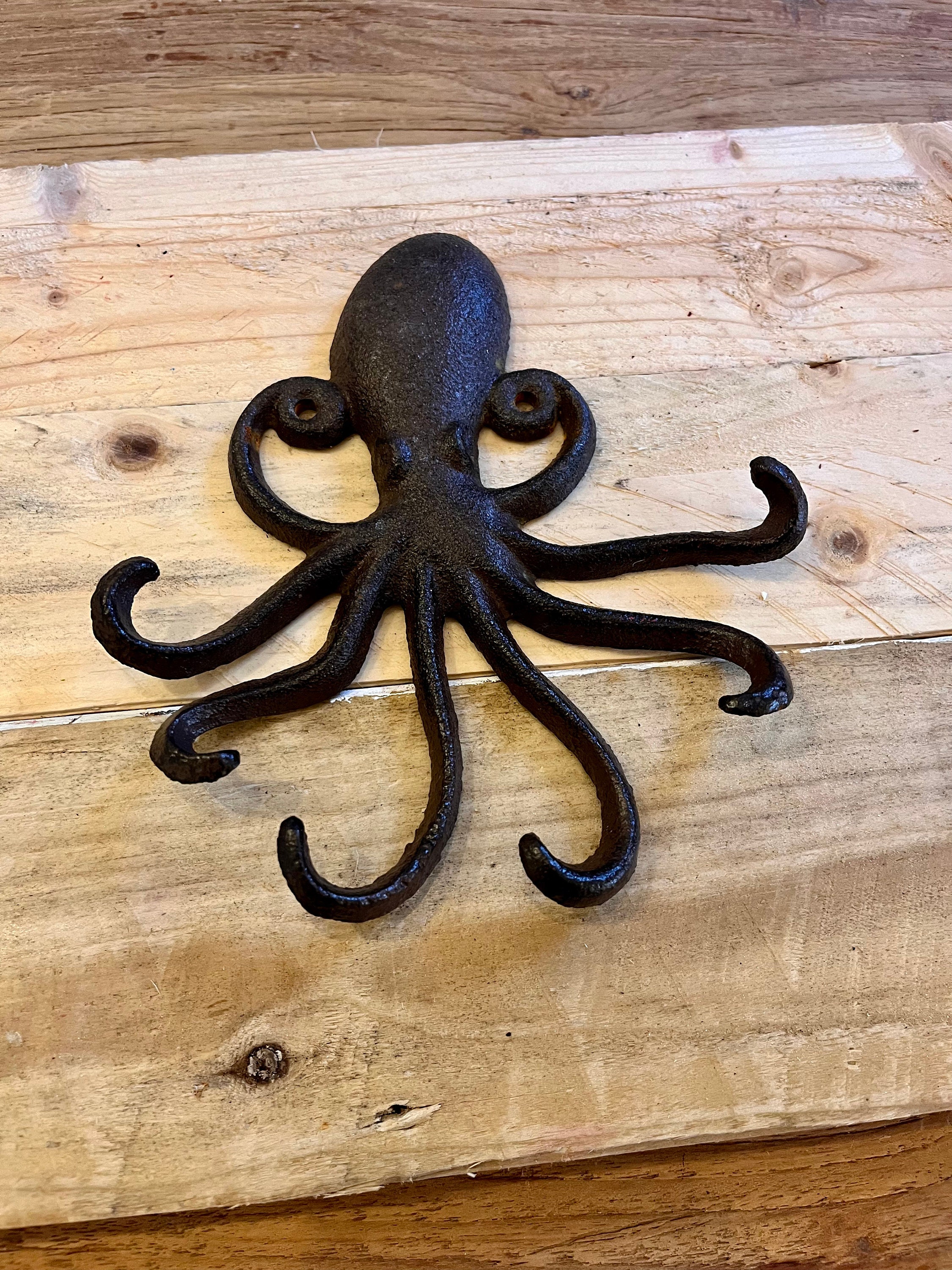 Traditional Chic Octopus Cast Iron Coat / Hat Hook Custom Made to Size  Hallway Home Rustic Look -  Canada