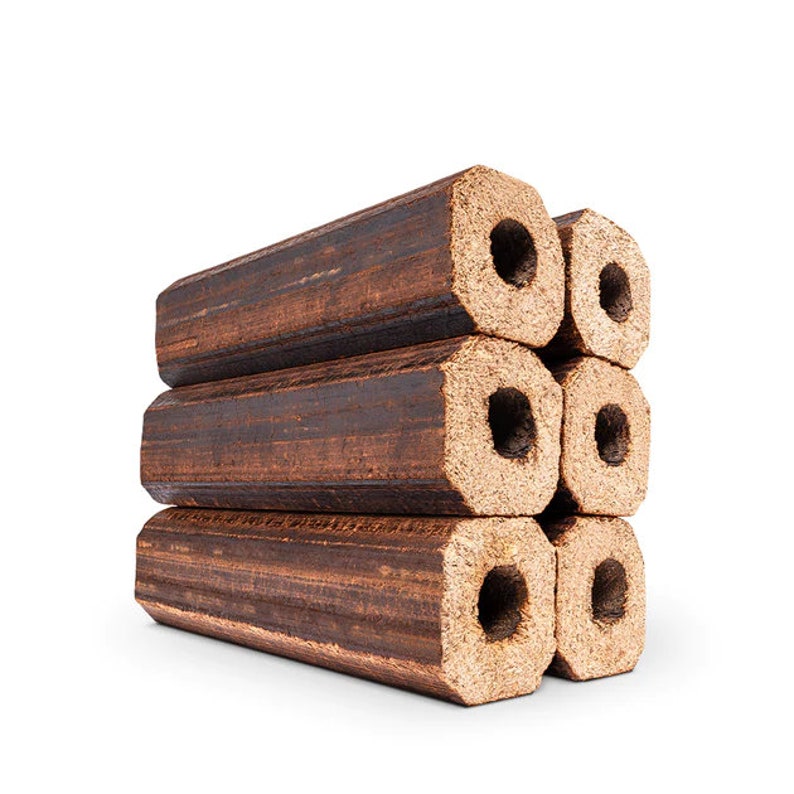 High-energy ultra-dry heat logs - Made from 100% recycled oak wood
