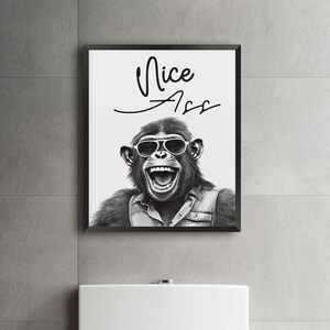 Nice Ass Poster, Funny Toilet Print, Restroom Printable,Toilet funny art, Trendy Toilet Art 2023,