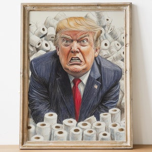 Donald Trump Funny Toilet Print, Funny Bathroom Print, Humor bathroom art, Bathroom Humor wall Art, Trump printable as Gift
