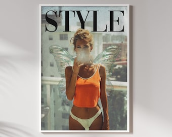 Vintage Magazine Poster, Retro Wall Art,Vogue Poster, Magazine Retro Poster, 70s Retro,Apartment Poster, Summer Poster, Magazine Wall Print