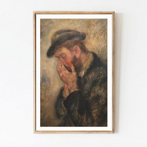 Funny Bathroom Wall Art Decor Man Classical Painting, Printable Funny Restroom Art Vintage Poster Print Toilet Humor Amusing,gift for him