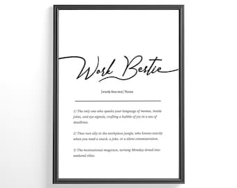 Work Bestie Definition Print: Colleague Leaving Gift (Digital Download)