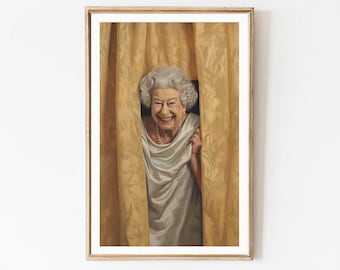 Funny Queen Elizabeth Bathroom Art: Royal Restroom Humor (Digital Download)