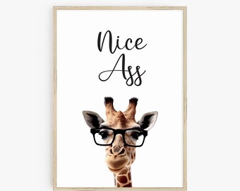 Nice ass, Decor Print for Bathroom, Funny Bathroom Art Print, funny bathroom Wall Art, bathroom Poster, Funny wall art prints