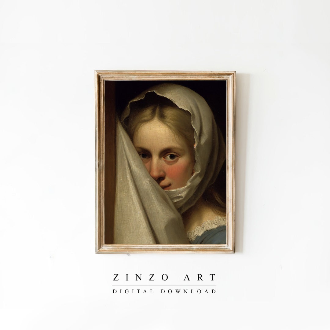 Bathrom Classic Art Bathroom Wall Art Decor Woman Portrait Etsy