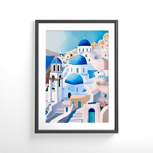 Santorini Art Print  for Greece Lovers, Santorini Poster and Wall Art, Greece Print and Wall Art -  Santorini Wall Decor for Your Home