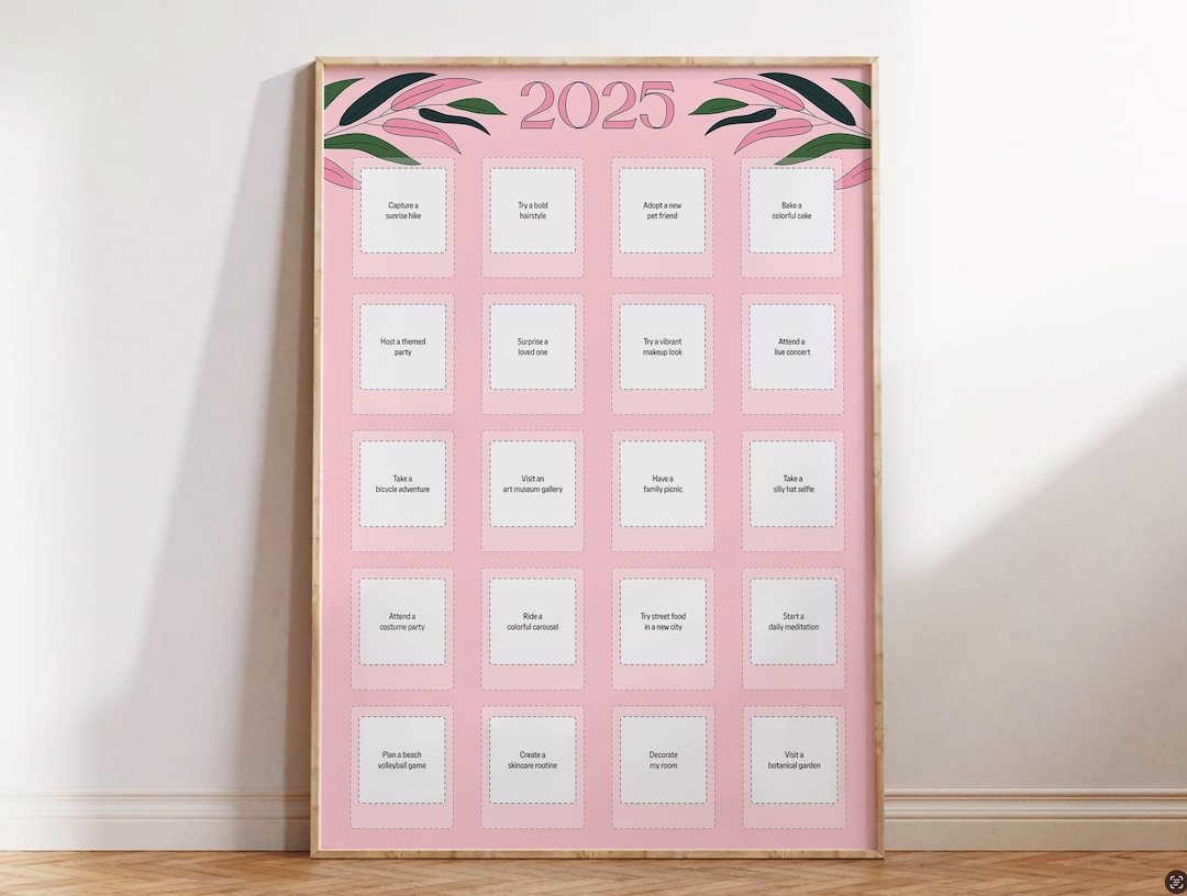 2025 Bingo Vision Board, Goals Setting Board Made for Instax Square ...