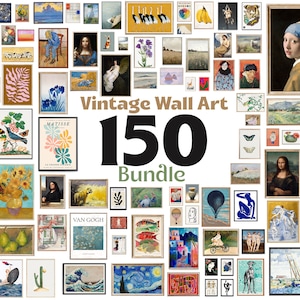 Vintage Gallery Wall Set of +150, Gallery Wall Art, Eclectic MEGA BUNDLE Wall Print, Gallery wall paintings, Gallery Wall Artwork Prints Set