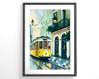 Lisbon Print Wall Art, Lisbon Wall Hanging Home Decor, Lisbon Gift Art Lovers,Travel Print, Portugal Travel Poster, Europe Print, Home Print