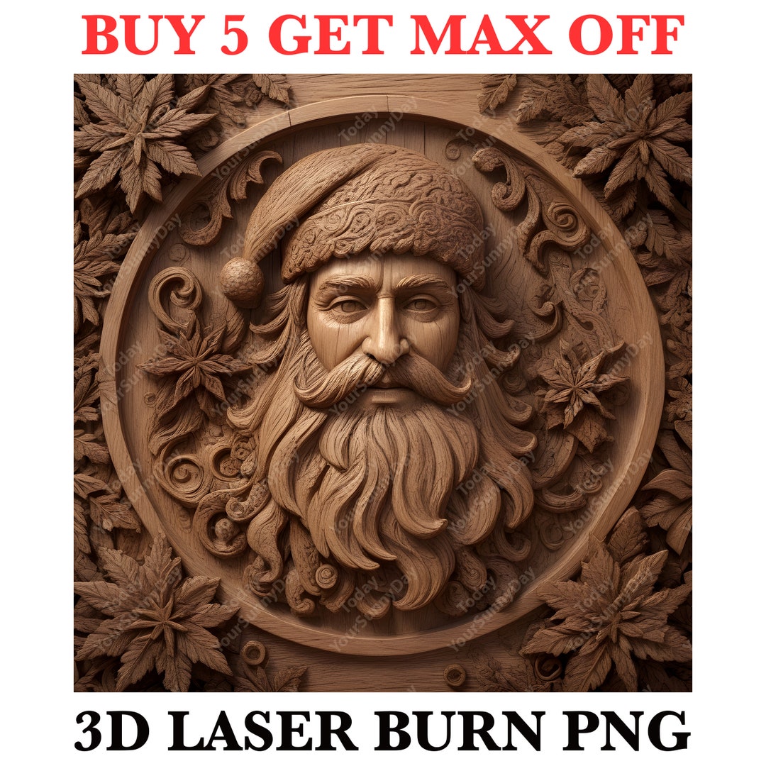 Laser Burn Engrave PNG File, 3D Illusion Image Photo, Cut Carve