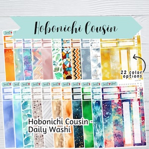 Pegatinas washi de Hobonichi Cousin - Pegatinas washi diarias - Pegatinas funcionales para planificadores o diarios