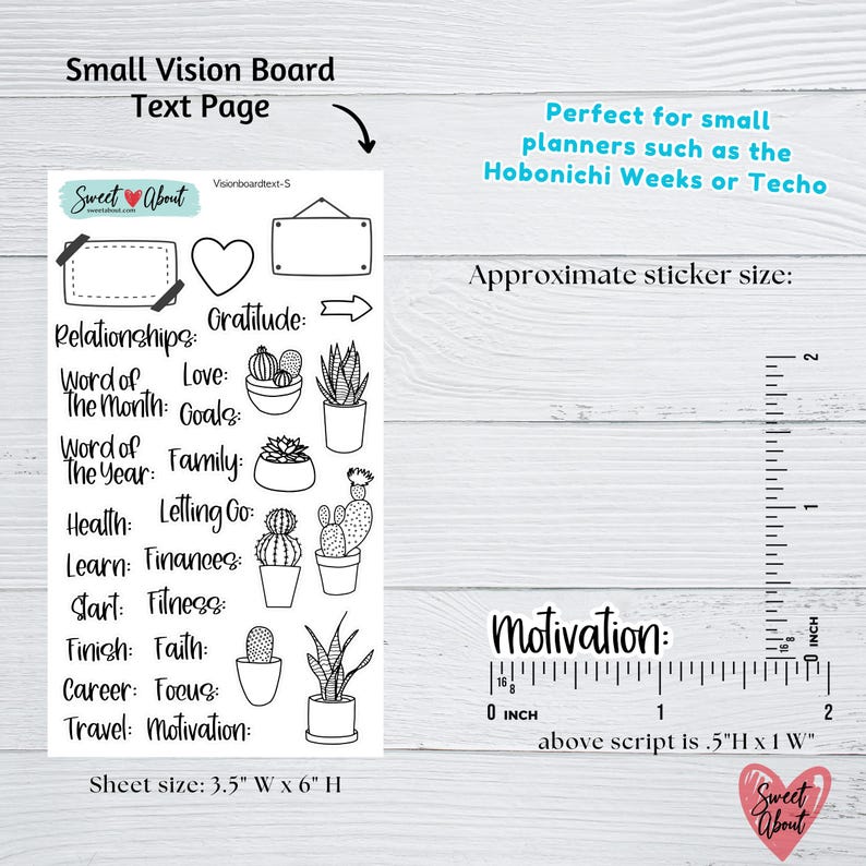 Vision Board Sticker Kit - Goal Setting Planner or Journal Stickers ...